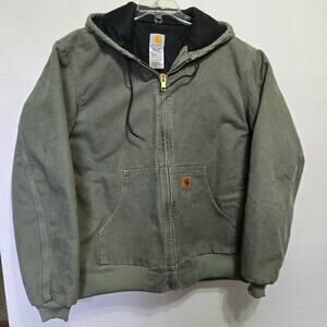 Carhartt J142 SAG Sage Sandstone Active Jacket Large Tall Quilt Lined Hood